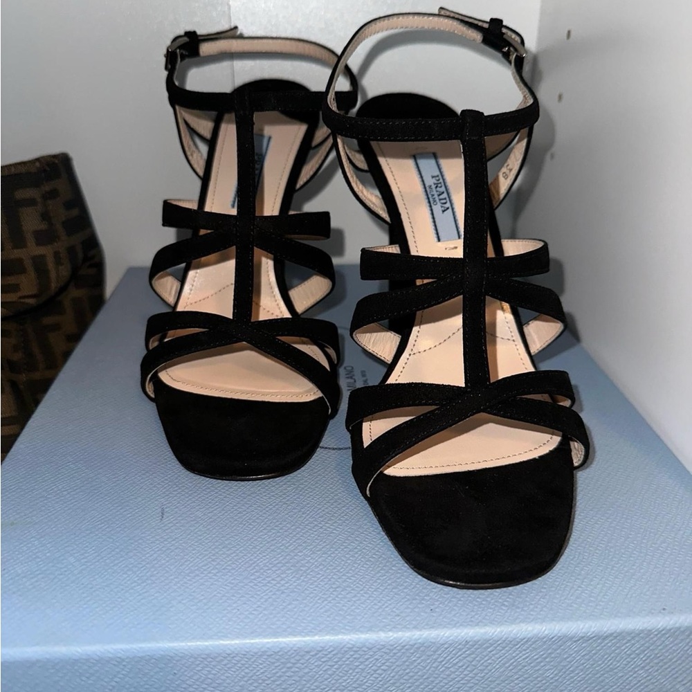 Prada black heels size 38. NIB!